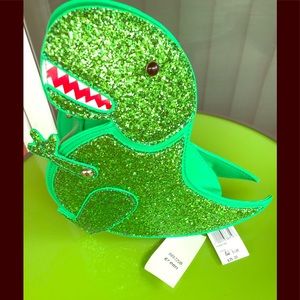 NWT Green dinosaur purse with silver chain